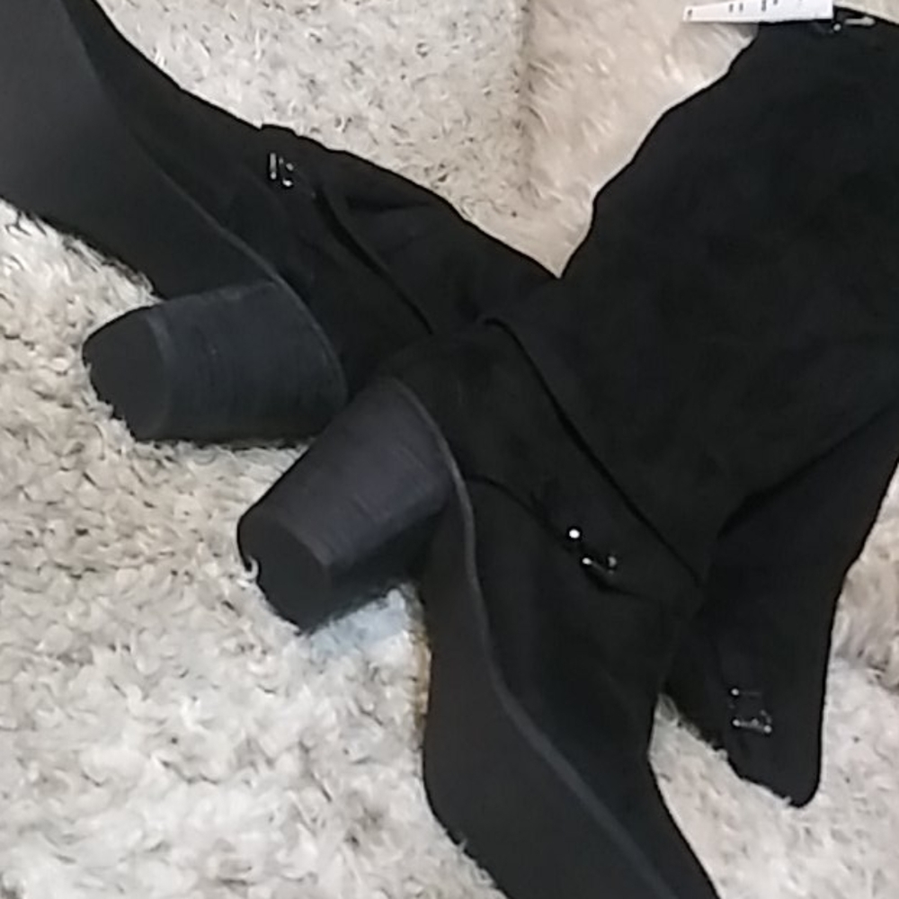 Madden girl black suede boots sz 7.5w NWT
